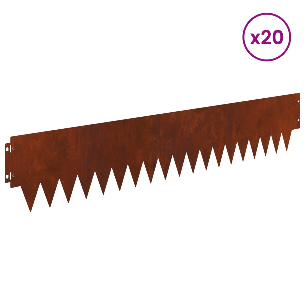 vidaXL Περίγραμμα γκαζόν 20 τμχ. 103 x 20 εκ Ατσάλι Σκ rusty