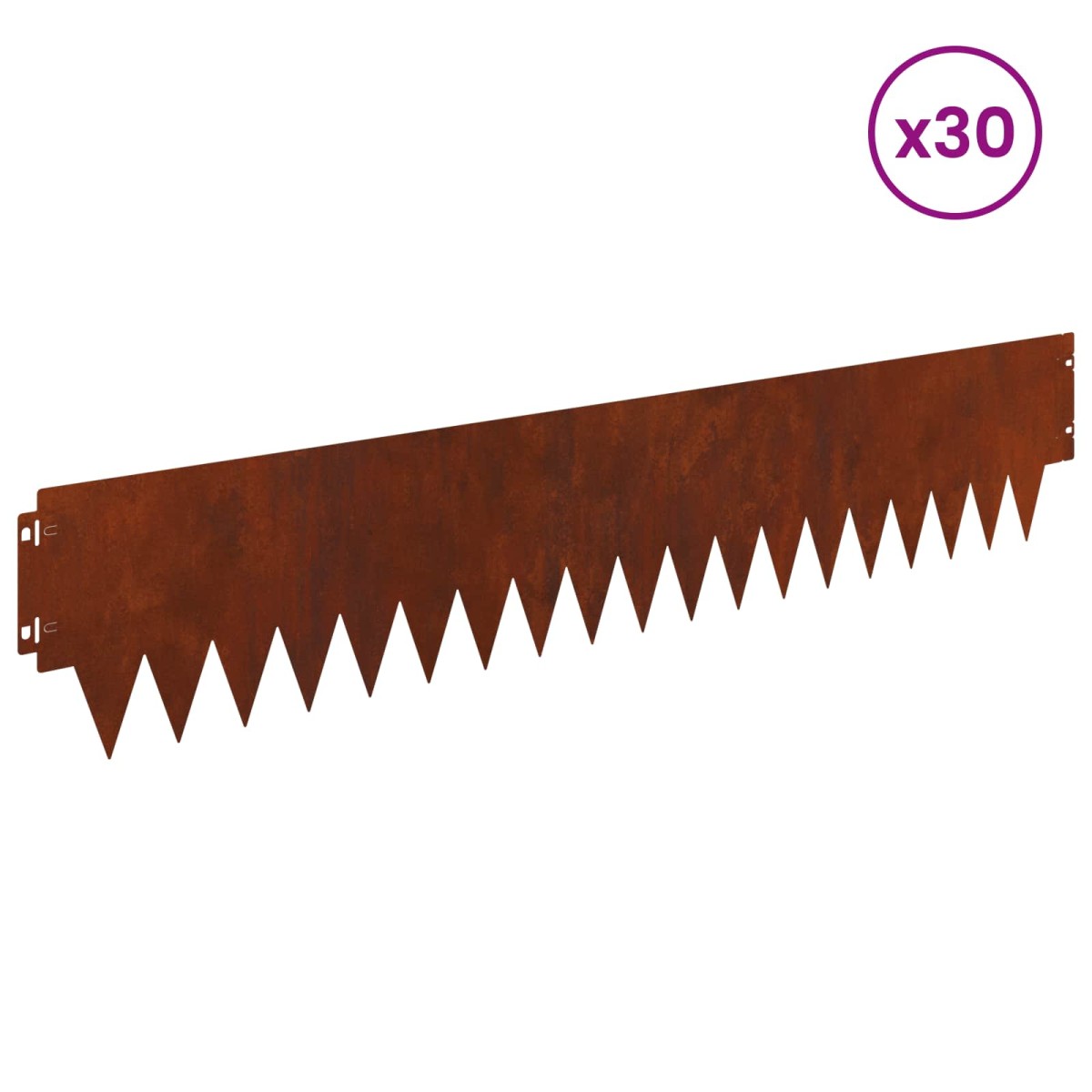 vidaXL Περίγραμμα γκαζόν 30 τμχ. 103 x 20 εκ Ατσάλι Σκ rusty