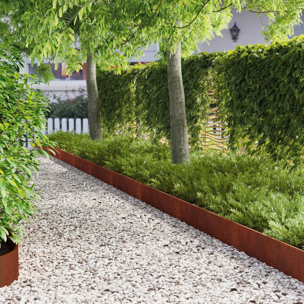 vidaXL Περίγραμμα γκαζόν 10 τμχ. 103 x 20 εκ Ατσάλι Σκ rusty