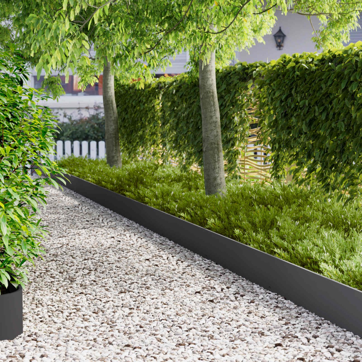 vidaXL Περίγραμμα γκαζόν 10 τμχ. 103 x 25 εκ Ατσάλι Μαύρο
