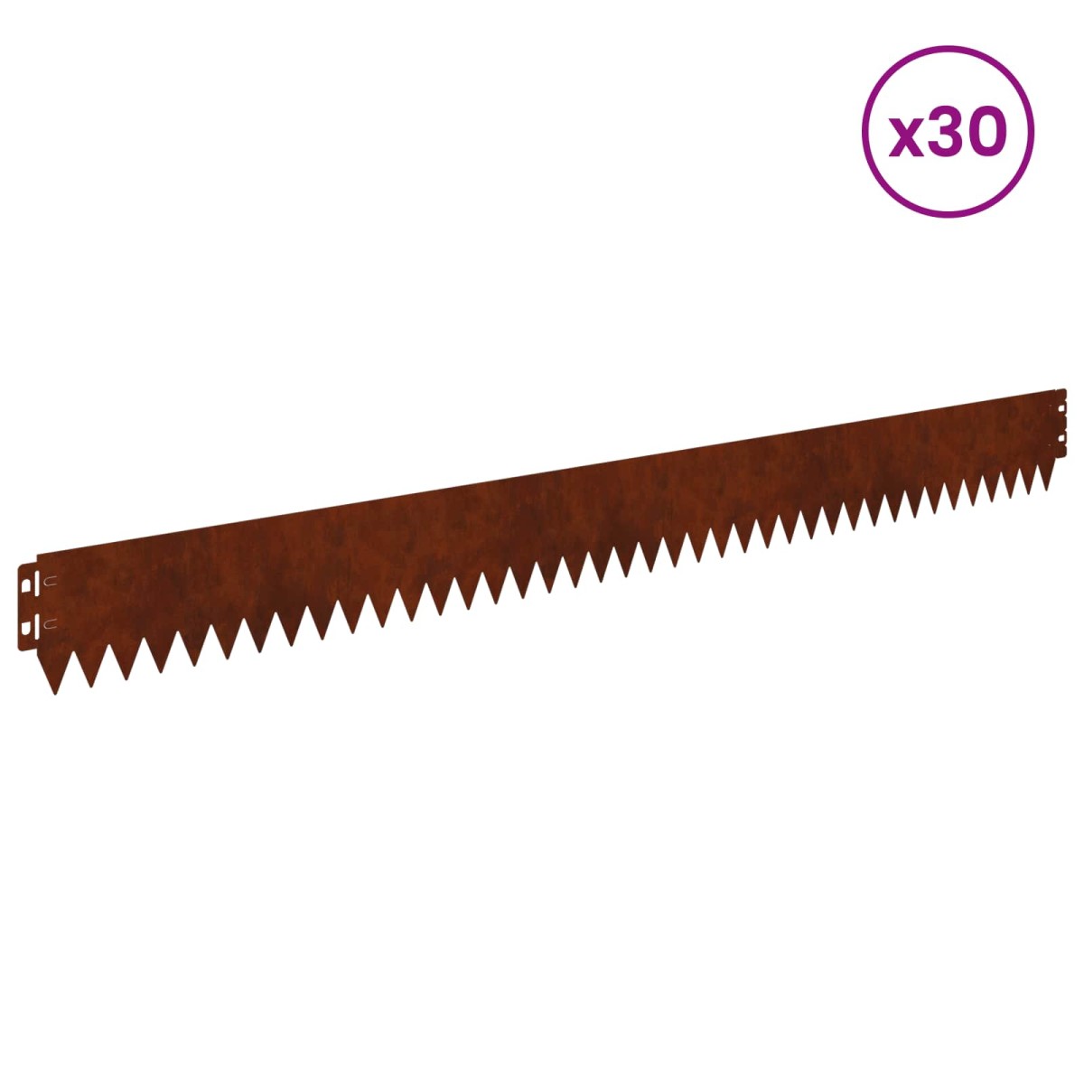 vidaXL Περίγραμμα γκαζόν 30 τμχ. 103 x 10 εκ Ατσάλι Σκ rusty
