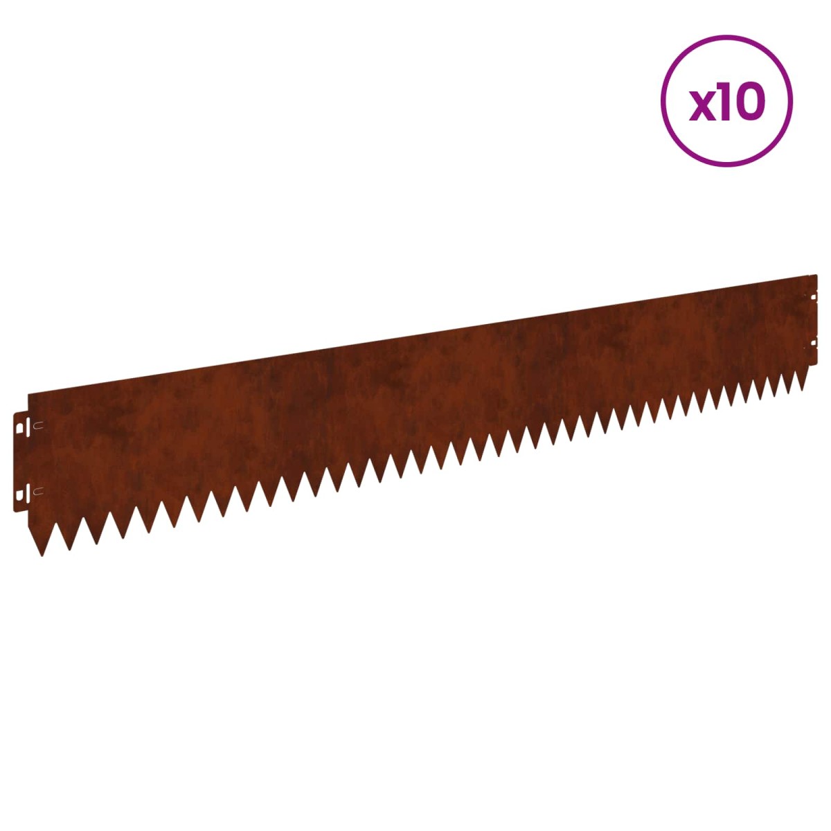 vidaXL Περίγραμμα γκαζόν 10 τμχ. 103 x 15 εκ Ατσάλι Σκ rusty