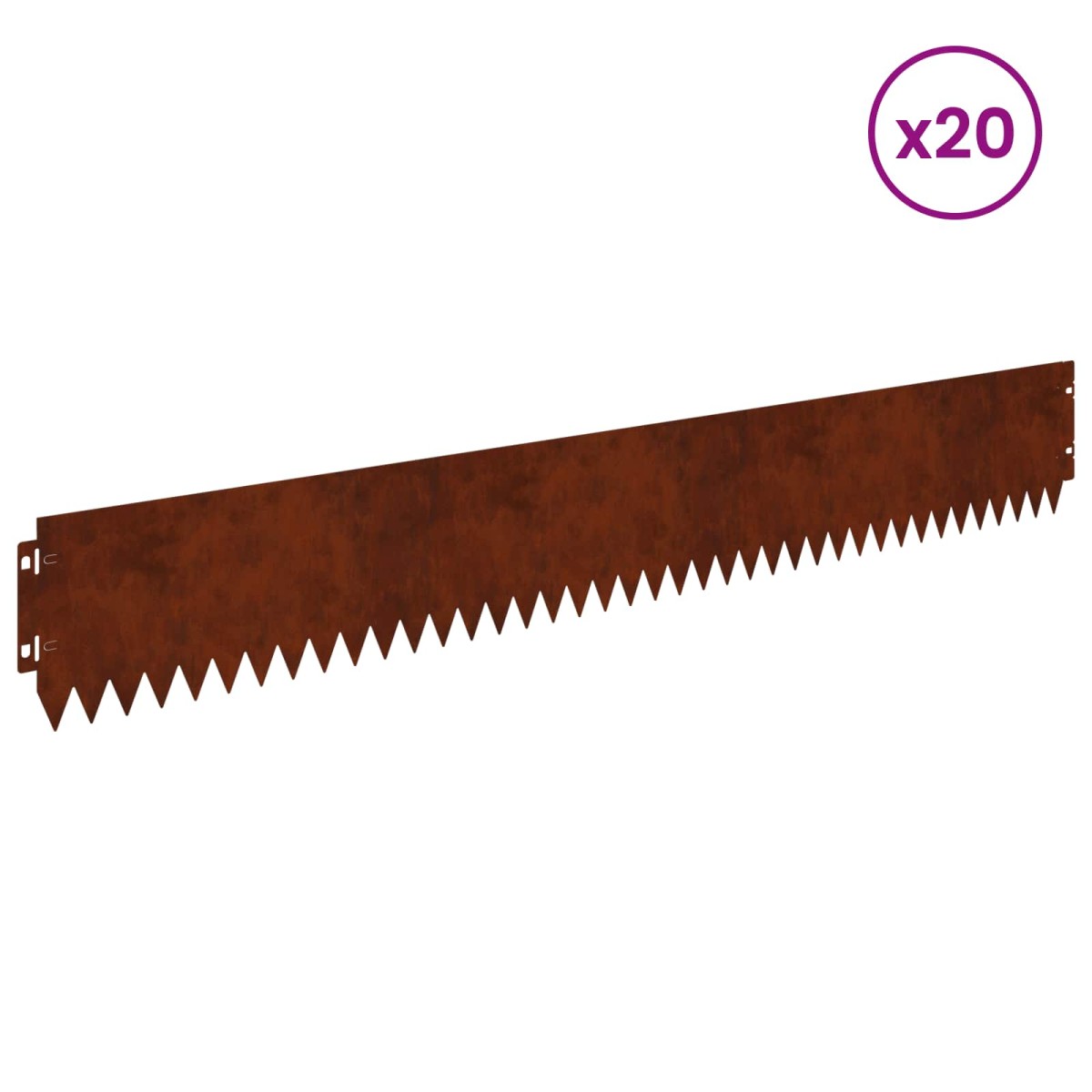 vidaXL Περίγραμμα γκαζόν 20 τμχ. 103 x 15 εκ Ατσάλι Σκ rusty