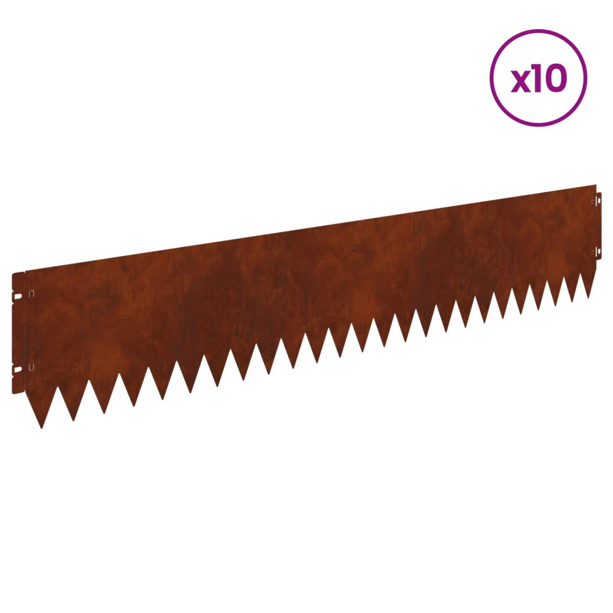 vidaXL Περίγραμμα γκαζόν 10 τμχ. 103 x 20 εκ Ατσάλι Σκ rusty