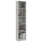 vidaXL Βιβλιοθήκη με 5 Ράφια Γκρι Σκυροδέμ. 40x24x175 εκ. Μοριοσανίδα