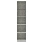 vidaXL Βιβλιοθήκη με 5 Ράφια Γκρι Σκυροδέμ. 40x24x175 εκ. Μοριοσανίδα