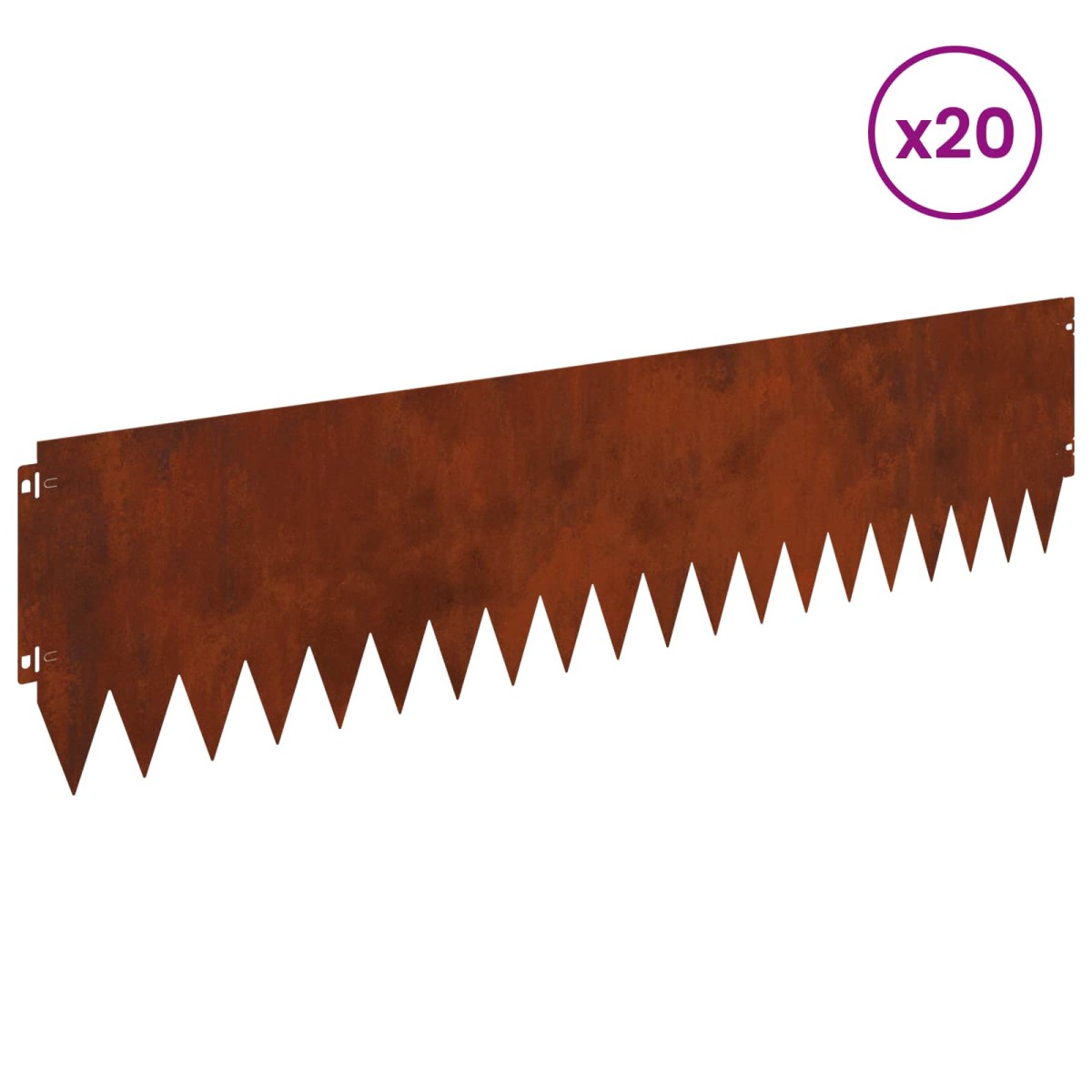 vidaXL Περίγραμμα γκαζόν 20 τμχ. 103 x 25 εκ Ατσάλι Σκ rusty