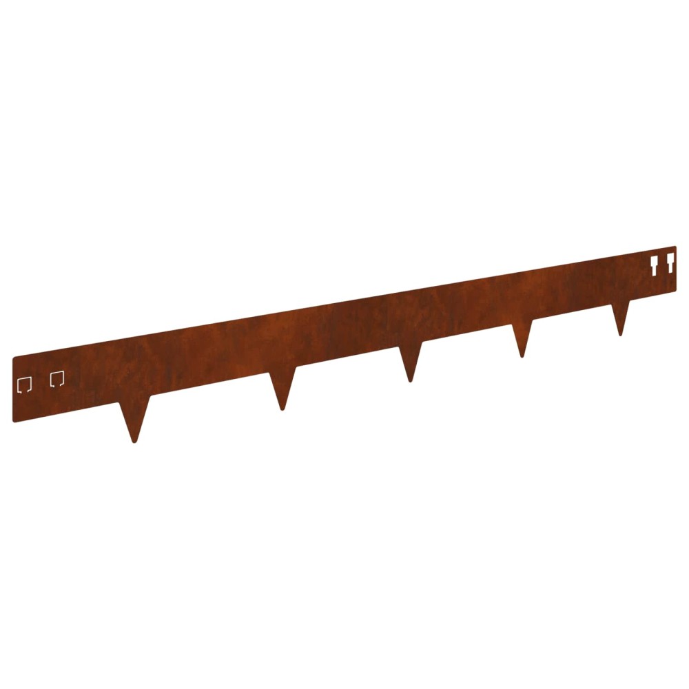 vidaXL Περίγραμμα γκαζόν 10 τμχ. 100 x 12 cm Ατσάλι Σκ rusty