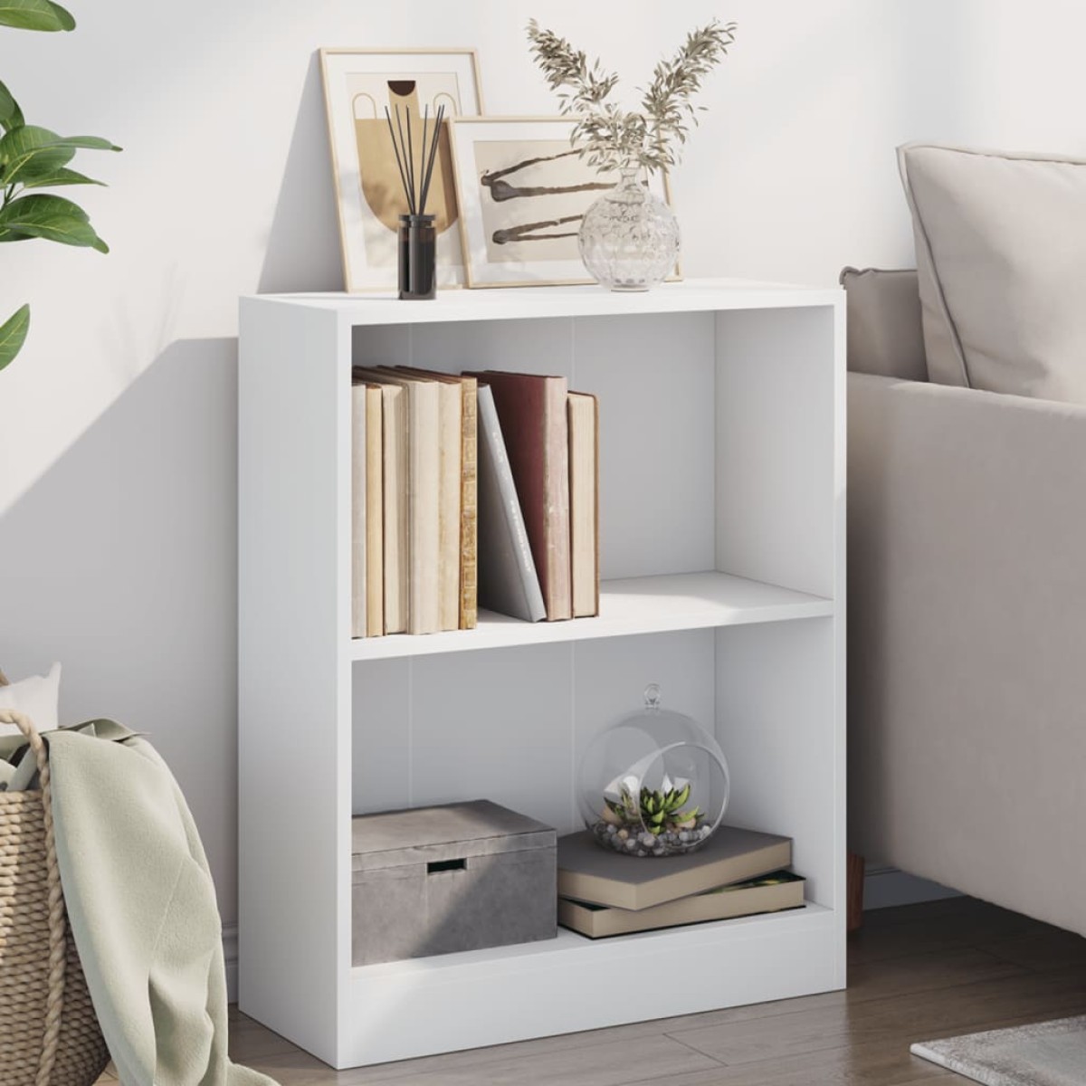 vidaXL Βιβλιοθήκη Λευκή 60 x 24 x 74,5 εκ. από Επεξεργασμένο Ξύλο