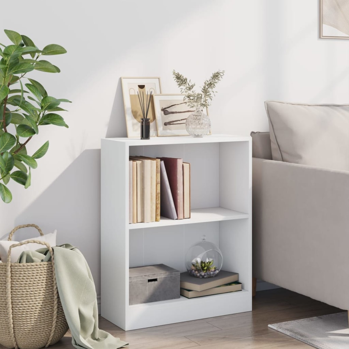 vidaXL Βιβλιοθήκη Λευκή 60 x 24 x 74,5 εκ. από Επεξεργασμένο Ξύλο
