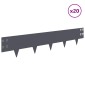 vidaXL Περίγραμμα γκαζόν 20 τμχ. 100 x 20 cm Ατσάλι Ανθρακί