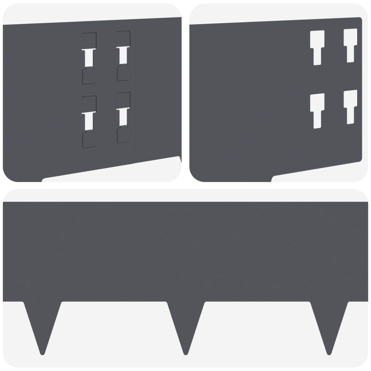 vidaXL Περίγραμμα γκαζόν 50 τμχ. 100 x 20 cm Ατσάλι Ανθρακί