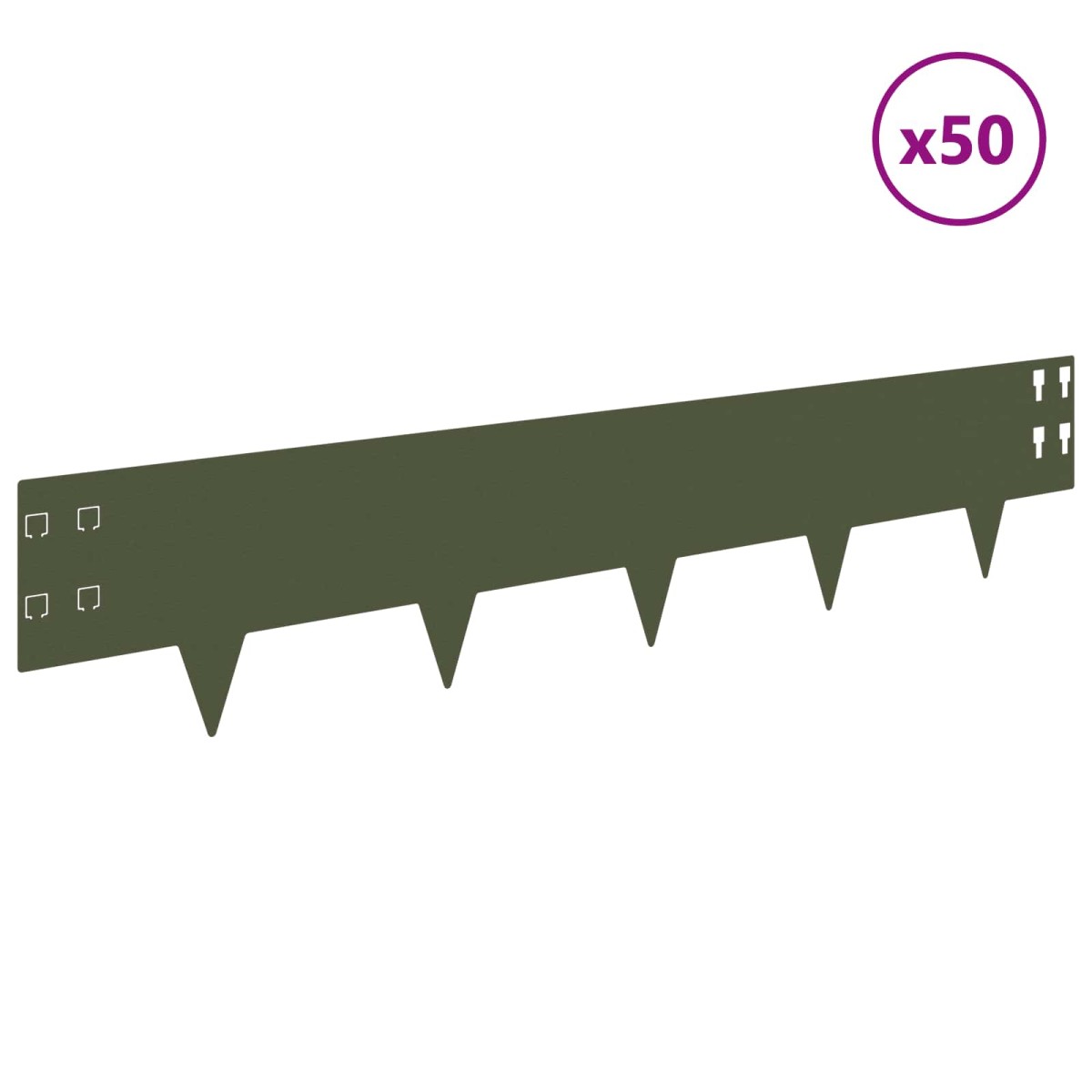 vidaXL Περίγραμμα γκαζόν 50 τμχ. 100 x 20 cm Ατσάλι Λαδί