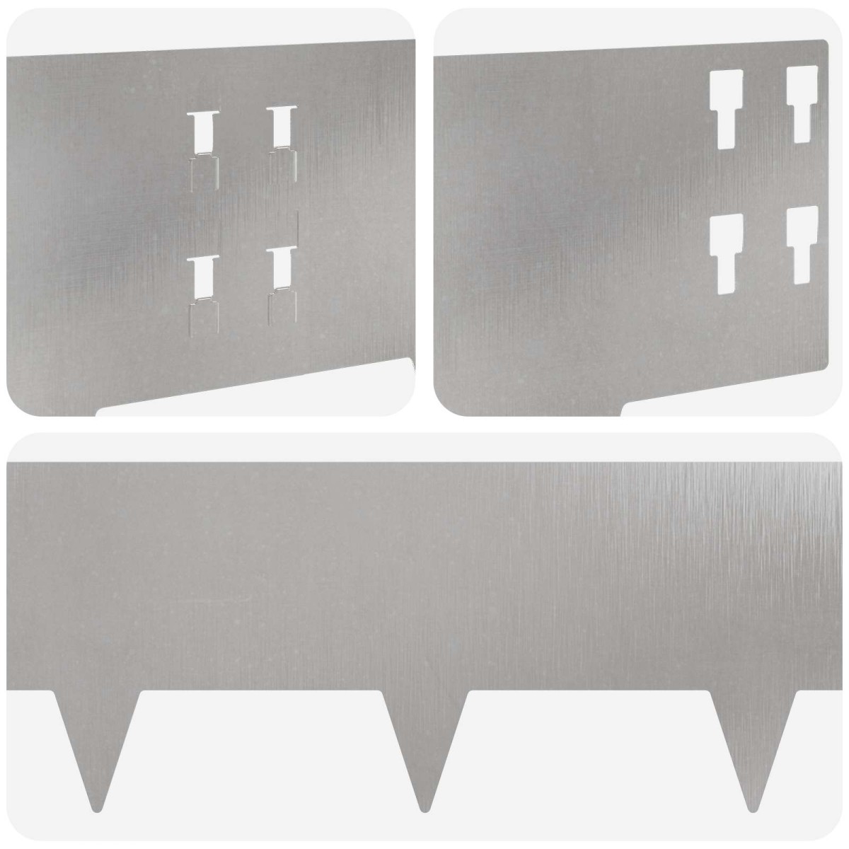 vidaXL Περίγραμμα γκαζόν 50 τμχ. 100 x 20 cm Ατσάλι Ασημί