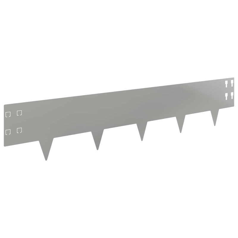 vidaXL Περίγραμμα γκαζόν 20 τμχ. 100 x 20 cm Ατσάλι Ασημί