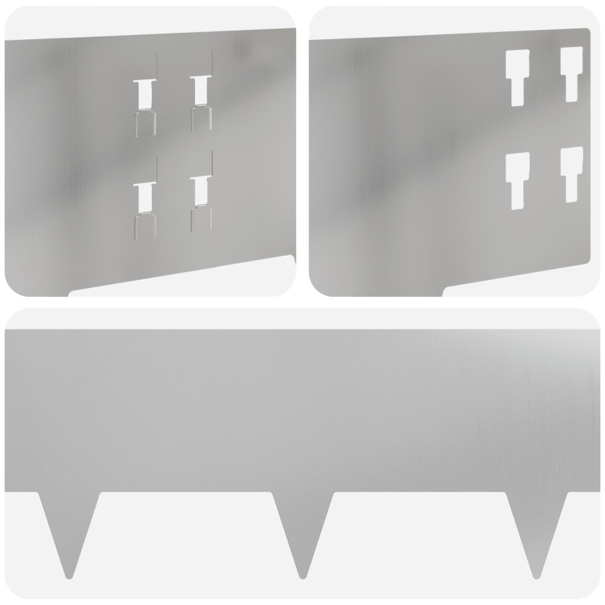vidaXL Περίγραμμα γκαζόν 50 τμχ. 100 x 20 cm Ατσάλι Ασημί