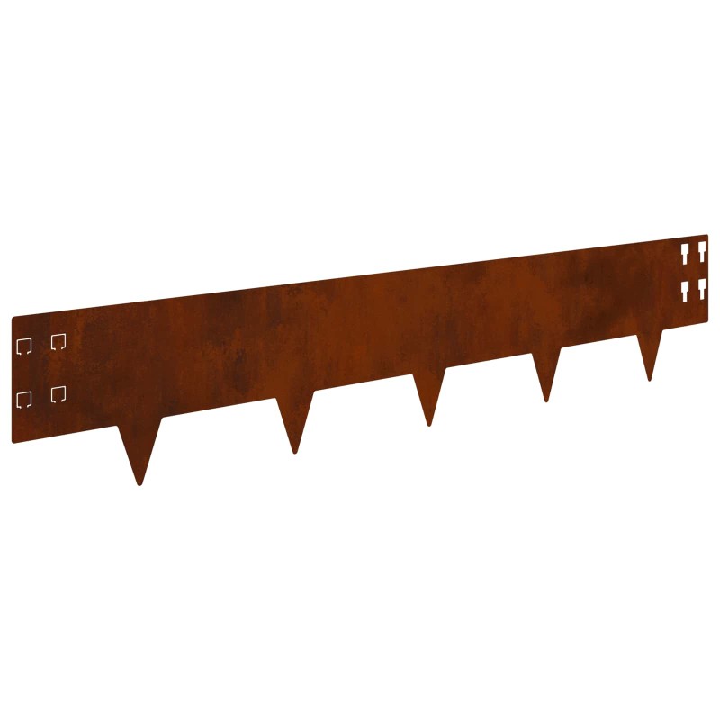 vidaXL Περίγραμμα γκαζόν 20 τμχ. 100 x 20 cm Ατσάλι Σκ rusty