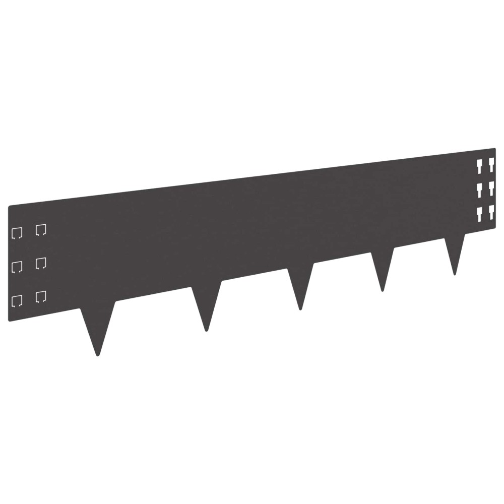 vidaXL Περίγραμμα γκαζόν 20 τμχ. 100 x 25 cm Ατσάλι Μαύρο