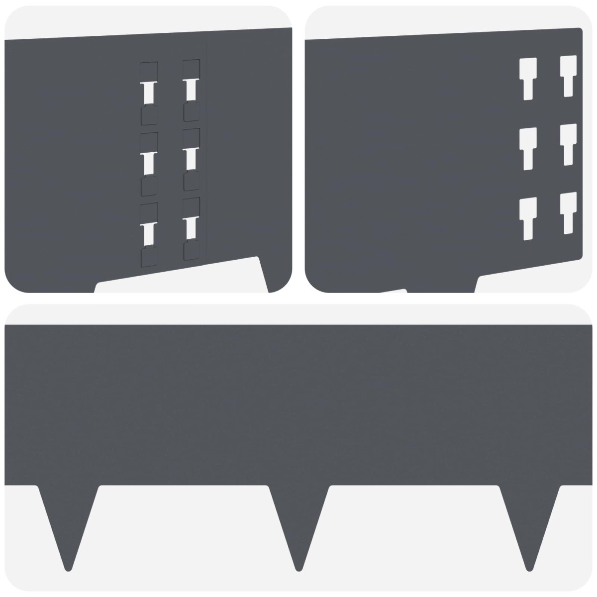 vidaXL Περίγραμμα γκαζόν 30 τμχ. 100 x 25 cm Ατσάλι Ανθρακί