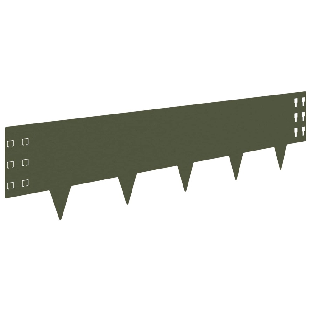 vidaXL Περίγραμμα γκαζόν 10 τμχ. 100 x 25 cm Ατσάλι Λαδί