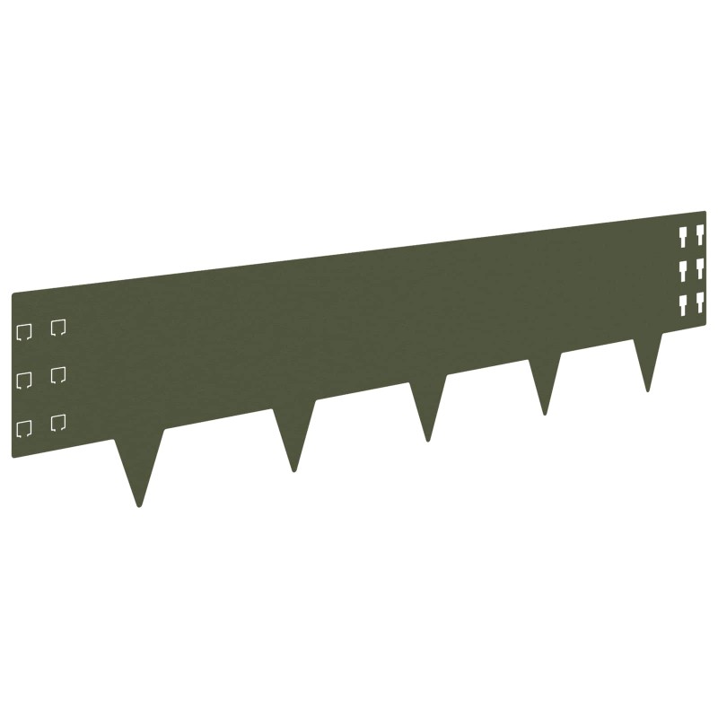 vidaXL Περίγραμμα γκαζόν 30 τμχ. 100 x 25 cm Ατσάλι Λαδί