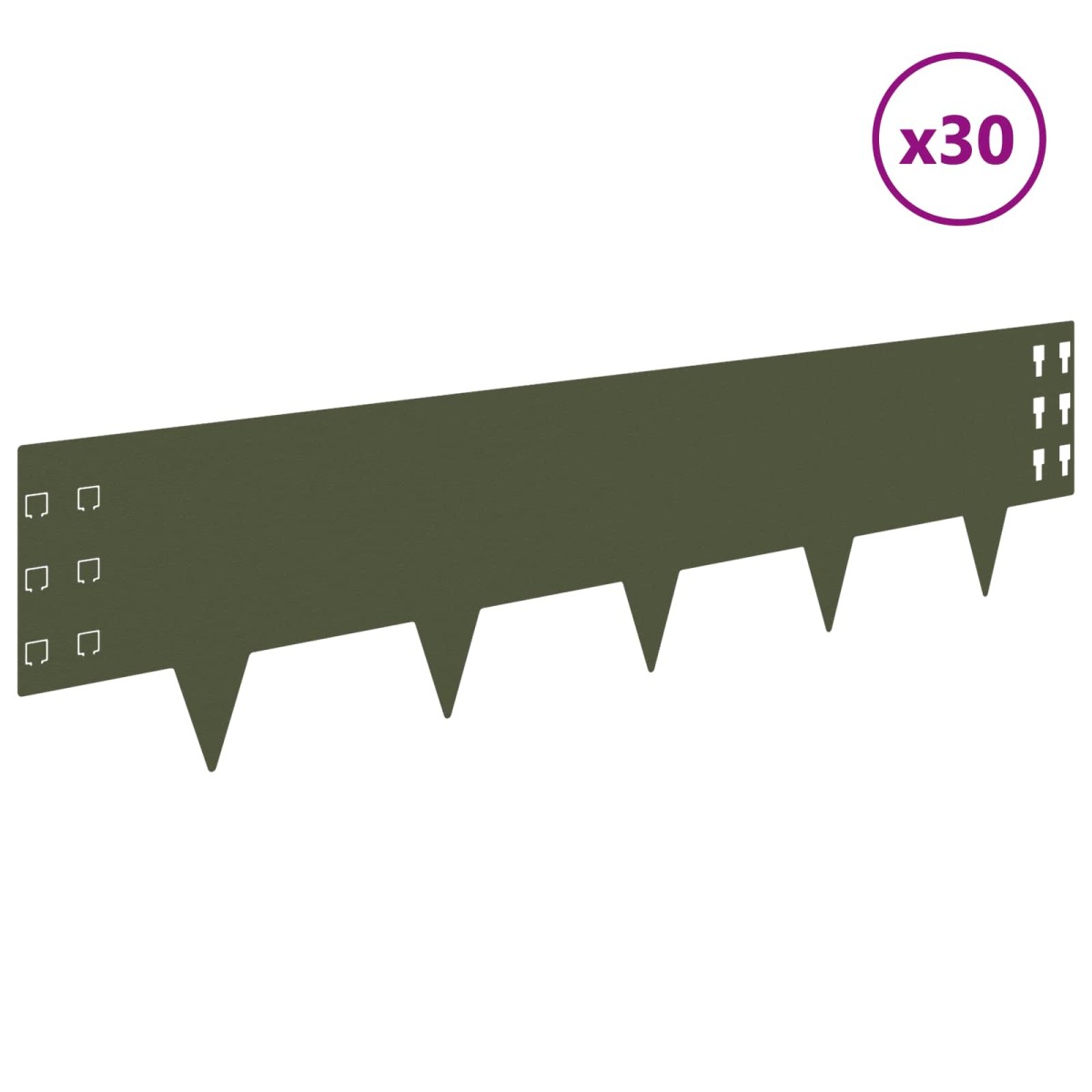 vidaXL Περίγραμμα γκαζόν 30 τμχ. 100 x 25 cm Ατσάλι Λαδί