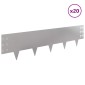 vidaXL Περίγραμμα γκαζόν 20 τμχ. 100 x 25 cm Ατσάλι Ασημί