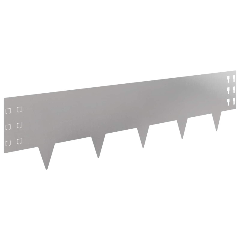 vidaXL Περίγραμμα γκαζόν 30 τμχ. 100 x 25 cm Ατσάλι Ασημί