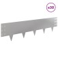 vidaXL Περίγραμμα γκαζόν 30 τμχ. 100 x 25 cm Ατσάλι Ασημί