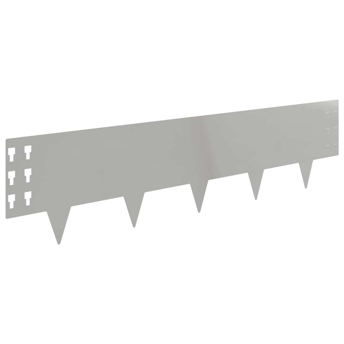 vidaXL Περίγραμμα γκαζόν 10 τμχ. 100 x 25 cm Ατσάλι Ασημί