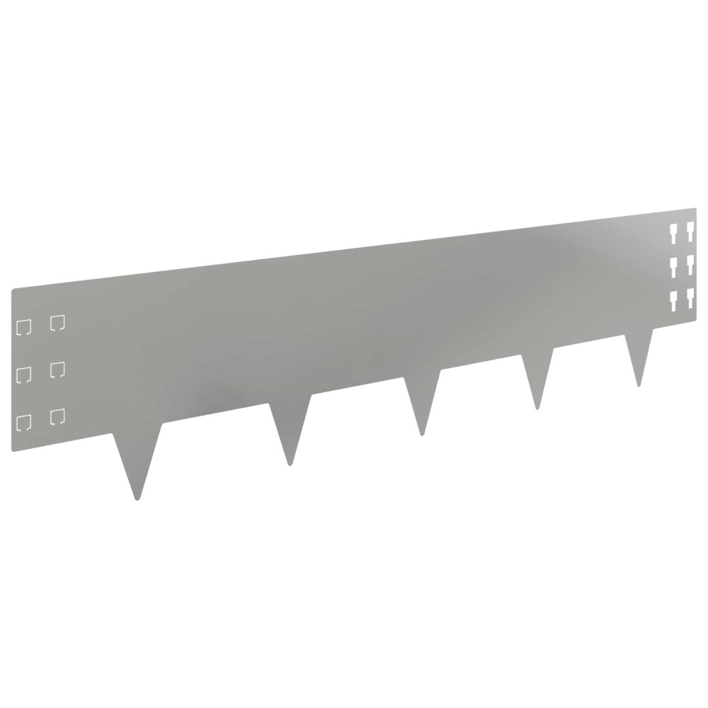 vidaXL Περίγραμμα γκαζόν 20 τμχ. 100 x 25 cm Ατσάλι Ασημί