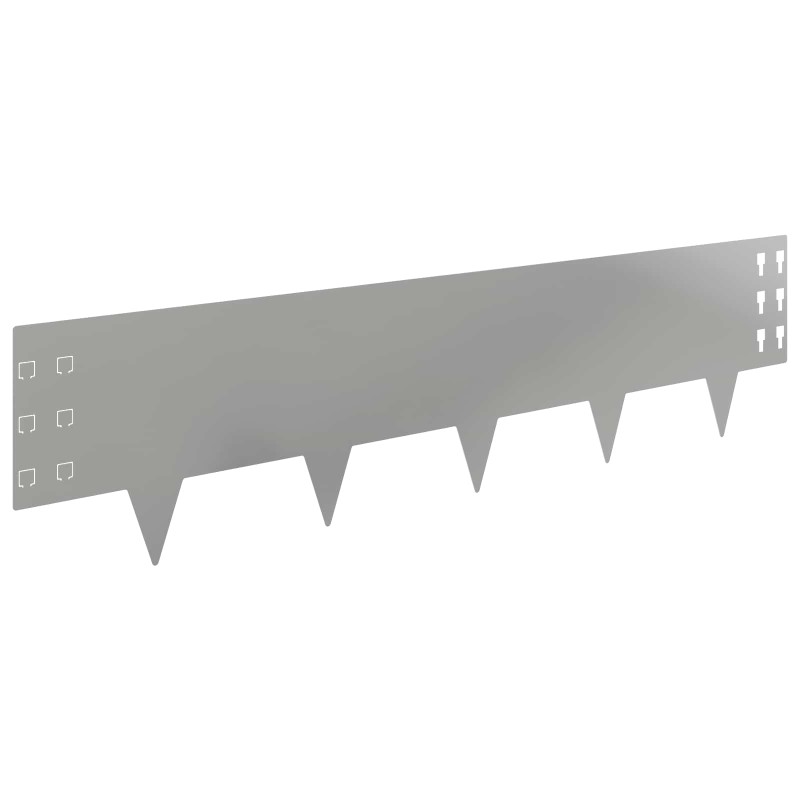 vidaXL Περίγραμμα γκαζόν 20 τμχ. 100 x 25 cm Ατσάλι Ασημί