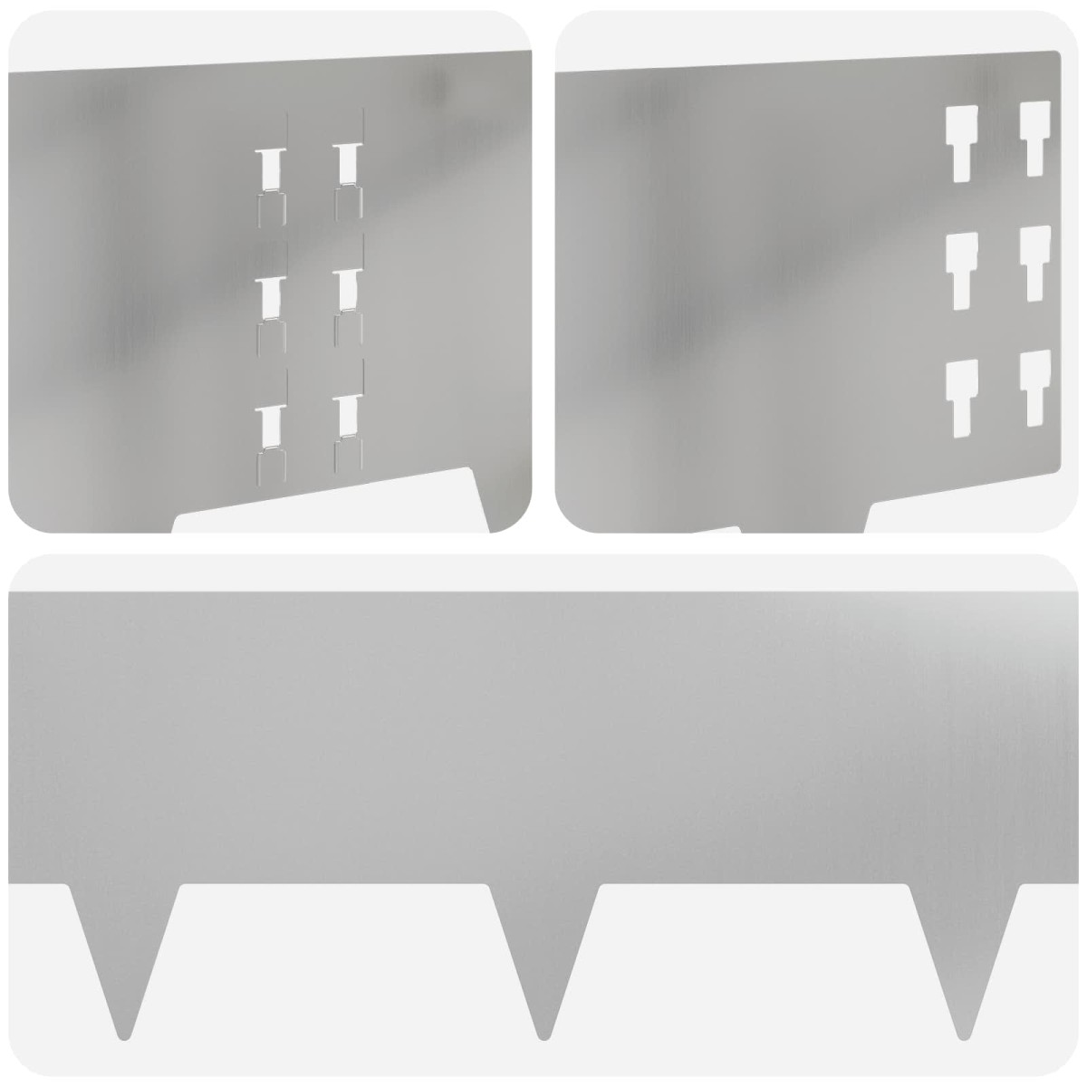 vidaXL Περίγραμμα γκαζόν 20 τμχ. 100 x 25 cm Ατσάλι Ασημί