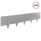 vidaXL Περίγραμμα γκαζόν 30 τμχ. 100 x 25 cm Ατσάλι Ασημί