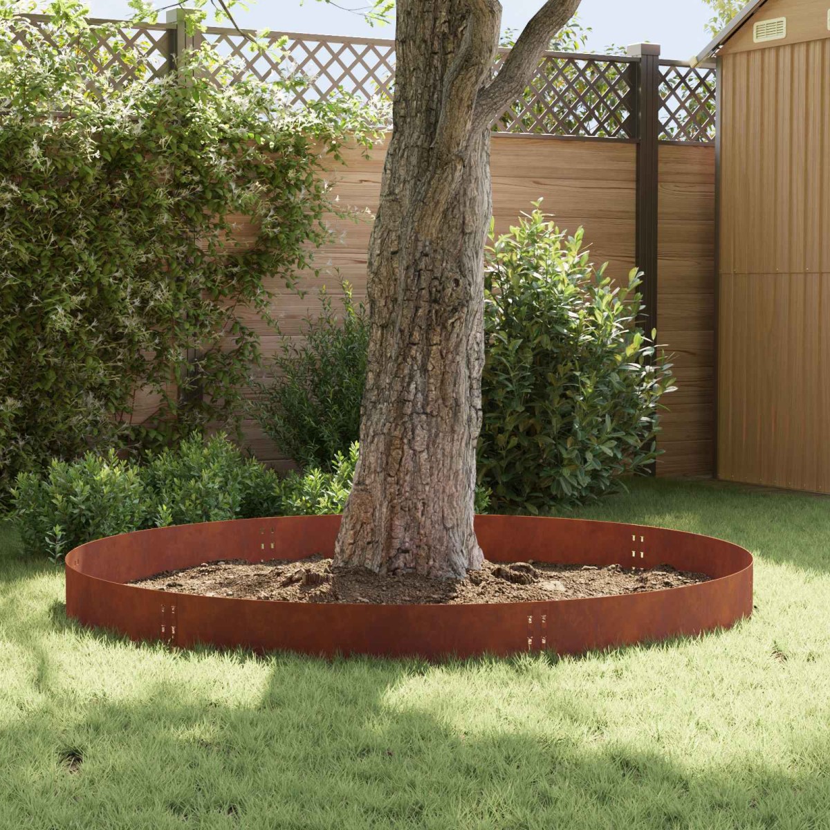 vidaXL Περίγραμμα γκαζόν 10 τμχ. 100 x 25 cm Ατσάλι Σκ rusty