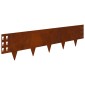 vidaXL Περίγραμμα γκαζόν 10 τμχ. 100 x 25 cm Ατσάλι Σκ rusty