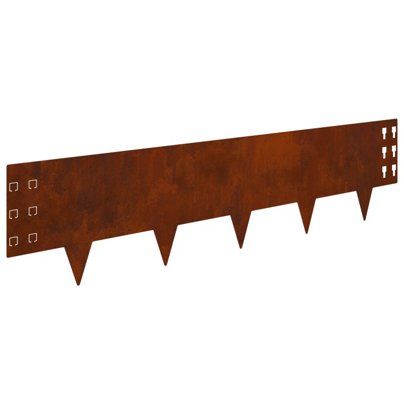 vidaXL Περίγραμμα γκαζόν 20 τμχ. 100 x 25 cm Ατσάλι Σκ rusty