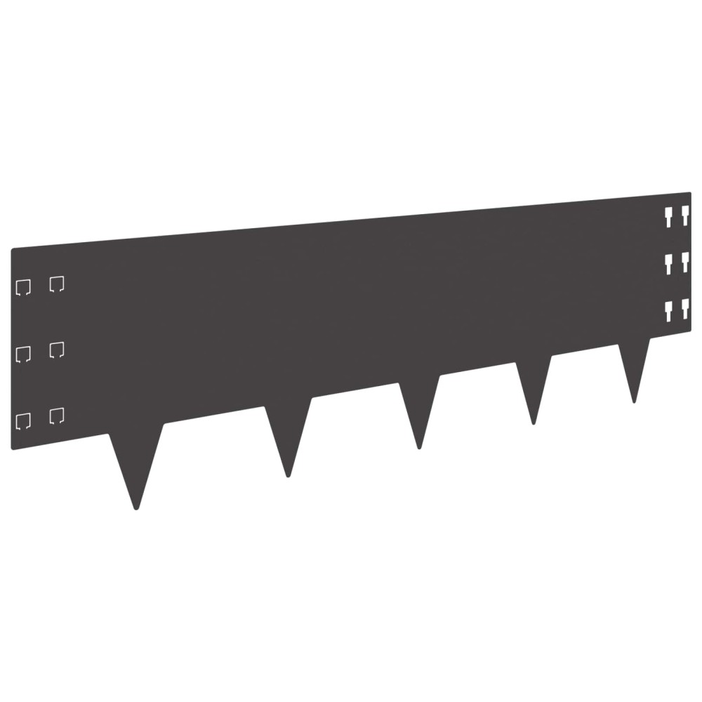 vidaXL Περίγραμμα γκαζόν 10 τμχ. 100 x 30 cm Ατσάλι Μαύρο
