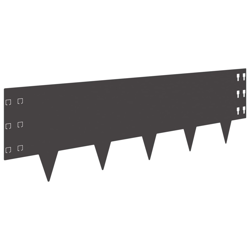 vidaXL Περίγραμμα γκαζόν 10 τμχ. 100 x 30 cm Ατσάλι Μαύρο