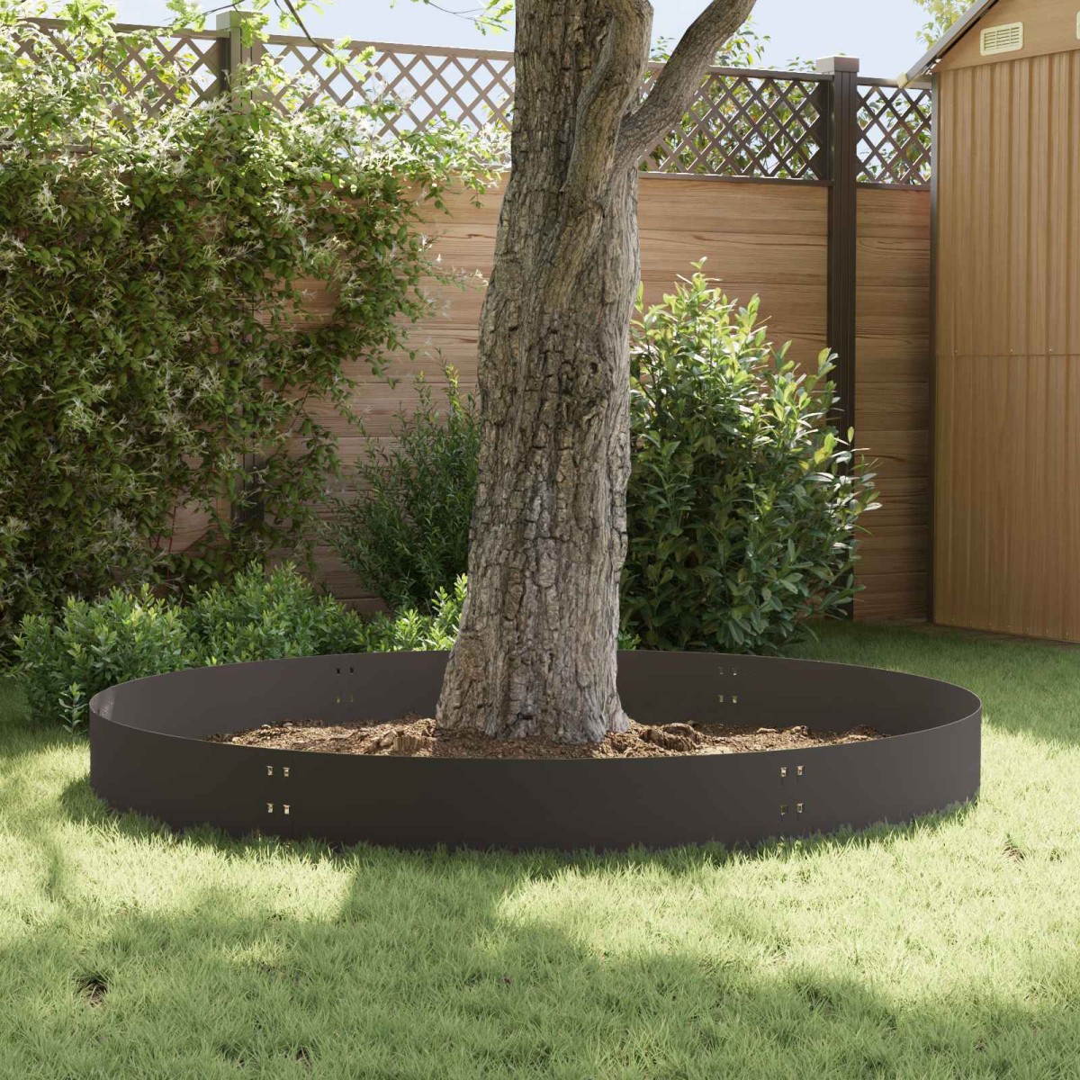 vidaXL Περίγραμμα γκαζόν 10 τμχ. 100 x 30 cm Ατσάλι Μαύρο