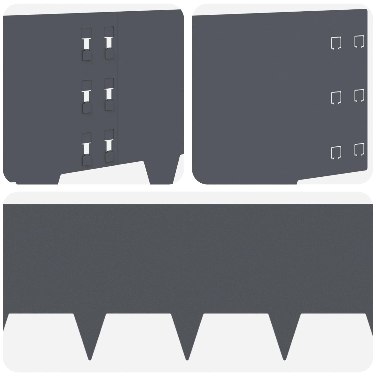 vidaXL Περίγραμμα γκαζόν 10 τμχ. 100 x 30 cm Ατσάλι Ανθρακί