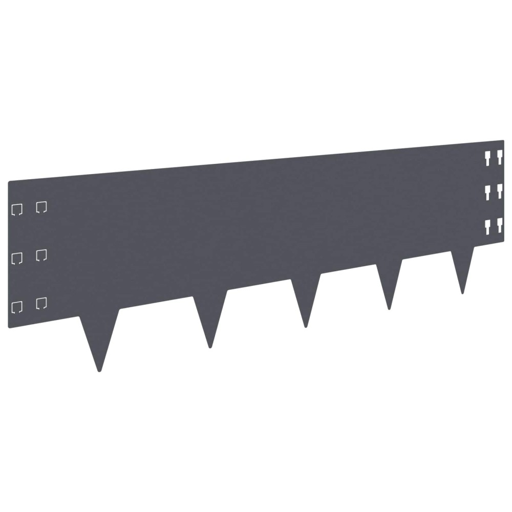 vidaXL Περίγραμμα γκαζόν 20 τμχ. 100 x 30 cm Ατσάλι Ανθρακί