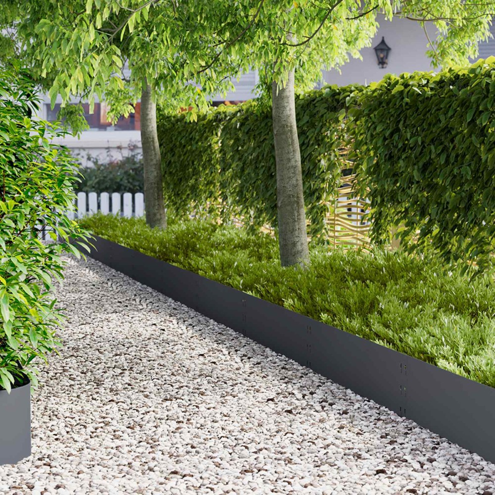 vidaXL Περίγραμμα γκαζόν 30 τμχ. 100 x 30 cm Ατσάλι Ανθρακί
