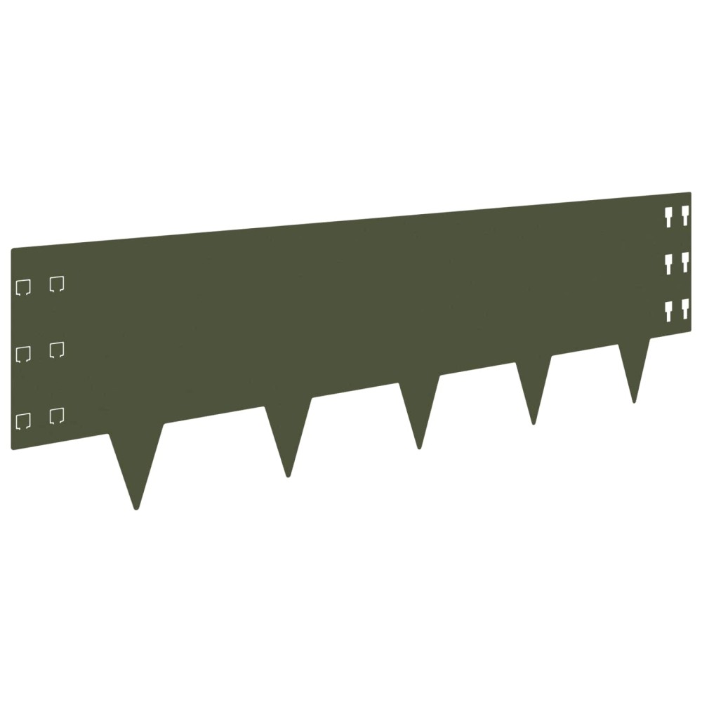 vidaXL Περίγραμμα γκαζόν 20 τμχ. 100 x 30 cm Ατσάλι Λαδί