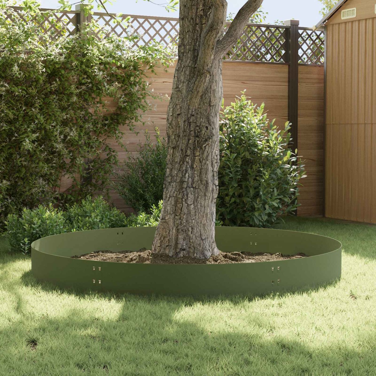 vidaXL Περίγραμμα γκαζόν 20 τμχ. 100 x 30 cm Ατσάλι Λαδί