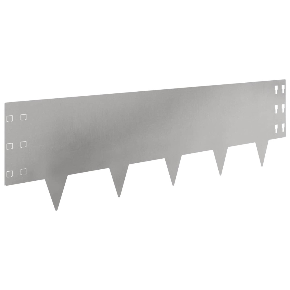 vidaXL Περίγραμμα γκαζόν 10 τμχ. 100 x 30 cm Ατσάλι Ασημί