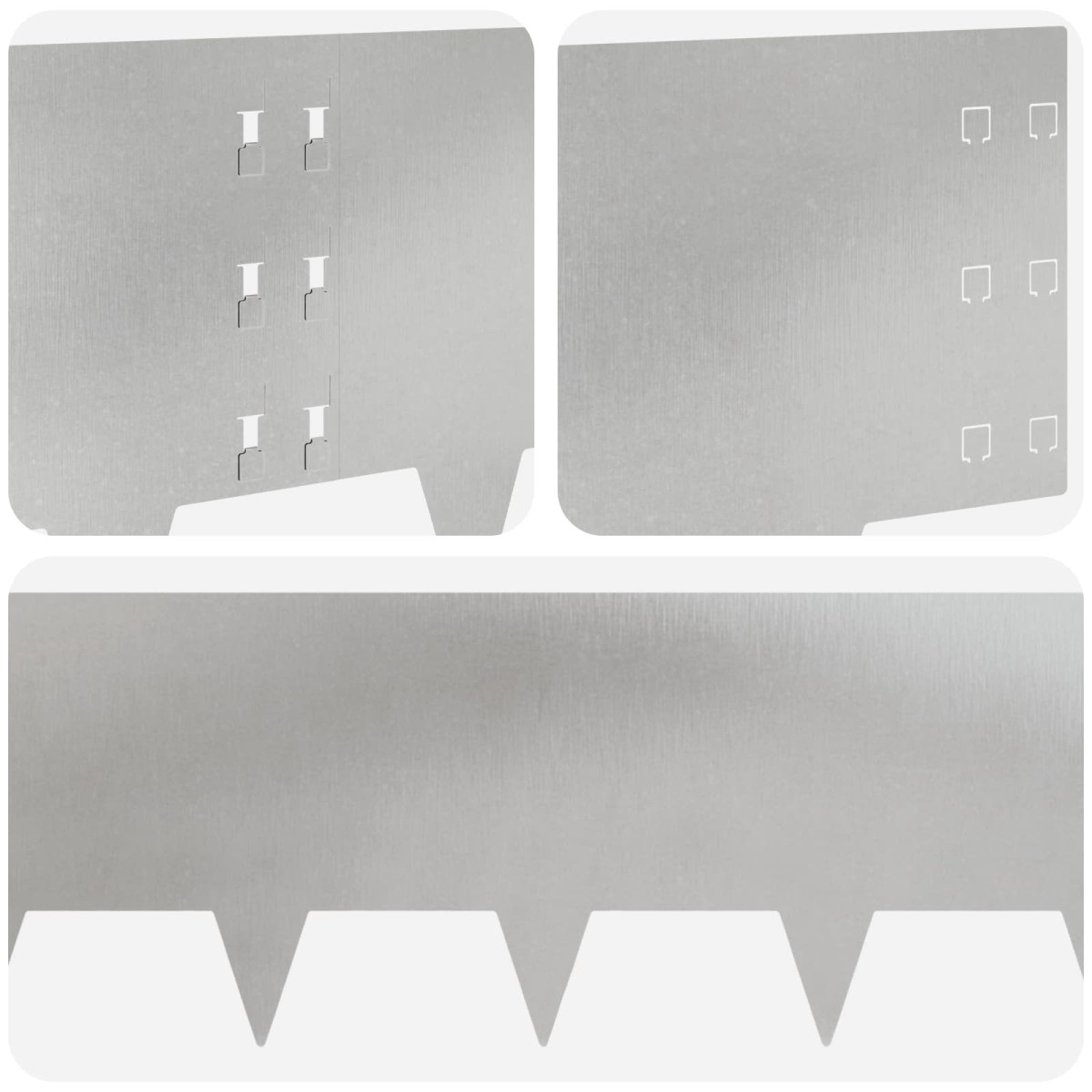 vidaXL Περίγραμμα γκαζόν 10 τμχ. 100 x 30 cm Ατσάλι Ασημί