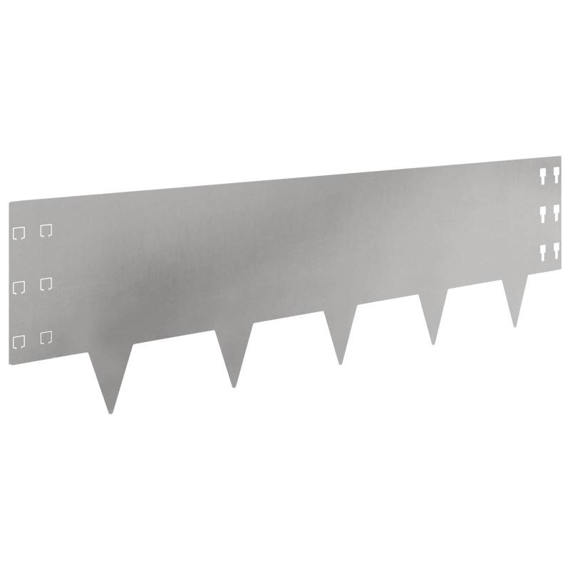 vidaXL Περίγραμμα γκαζόν 20 τμχ. 100 x 30 cm Ατσάλι Ασημί