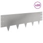 vidaXL Περίγραμμα γκαζόν 20 τμχ. 100 x 30 cm Ατσάλι Ασημί