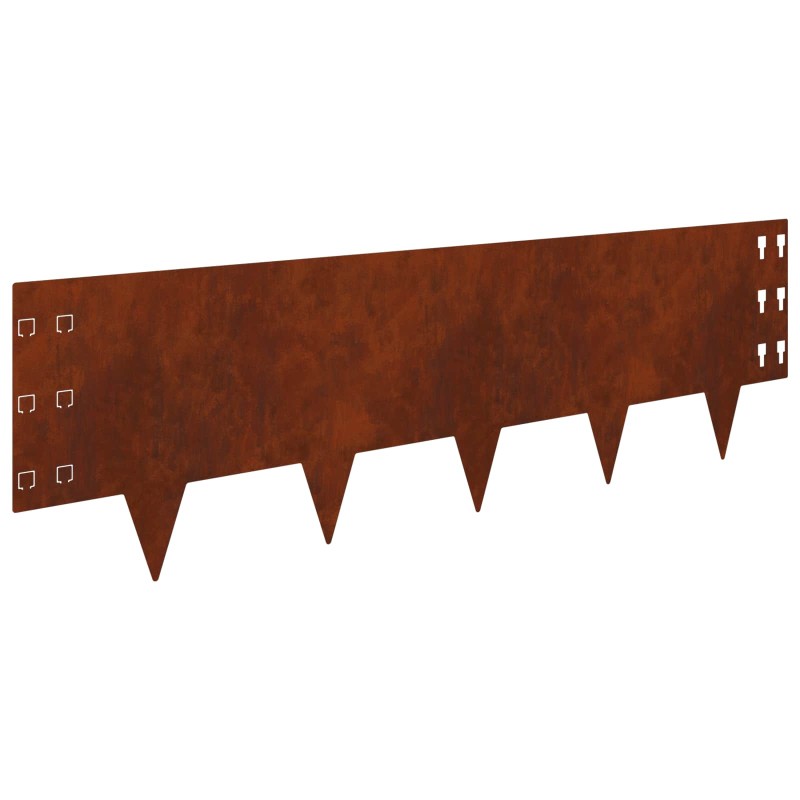 vidaXL Περίγραμμα γκαζόν 10 τμχ. 100 x 30 cm Ατσάλι Σκ rusty